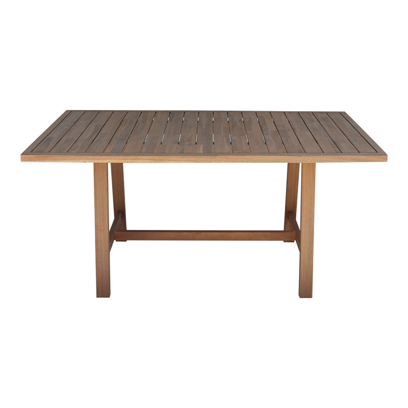 Masă de sufragerie cu blat solid Malibu, Lemn de Acacia, Natur, 180x90x75 cm
