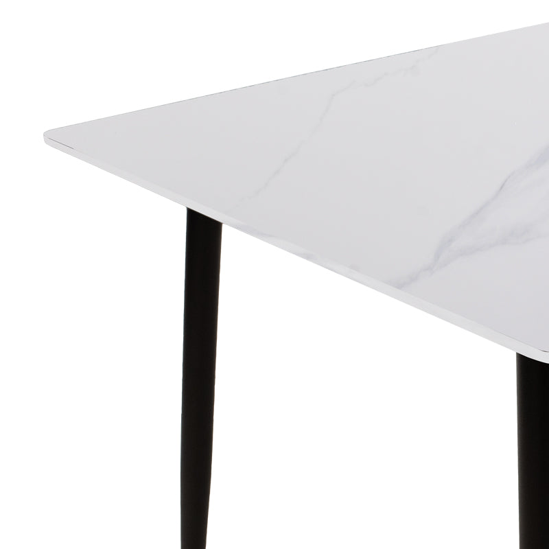 Masă de sufragerie Gustas, Metal, 140x80x76 cm - Alb