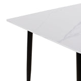 Masă de sufragerie Gustas, Metal, 140x80x76 cm - Alb