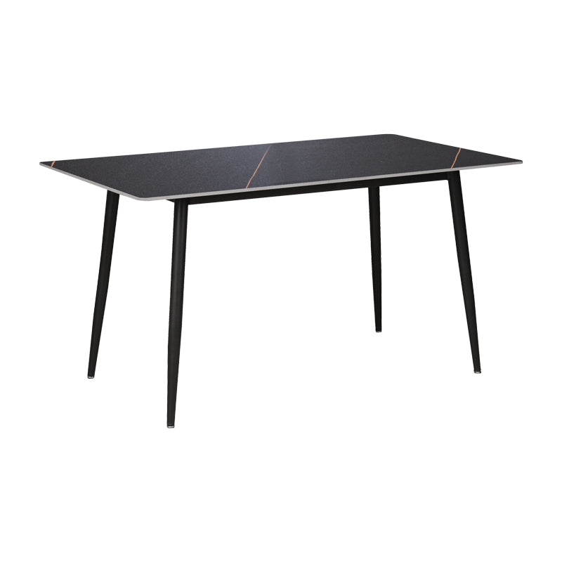 Masă de sufragerie Gustas, Metal, Negru, 120x80x76 cm