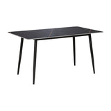 Masă de sufragerie Gustas, Metal, Negru, 120x80x76 cm