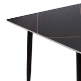 Masă de sufragerie Gustas, Metal, Negru, 120x80x76 cm