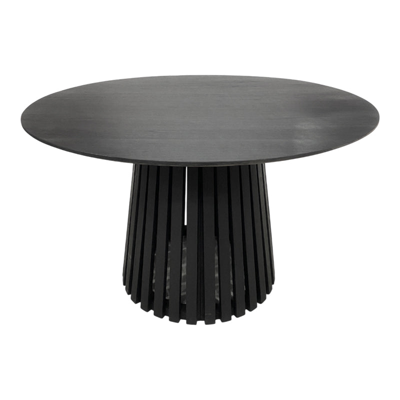 Masă rotundă din lemn Kenda, Lemn Mindi, Natural - Negru, 120x75 cm - Negru