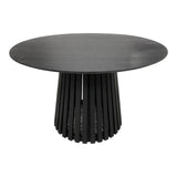 Masă rotundă din lemn Kenda, Lemn Mindi, Natural - Negru, 120x75 cm - Negru