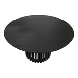 Masă rotundă din lemn Kenda, Lemn Mindi, Natural - Negru, 120x75 cm - Negru