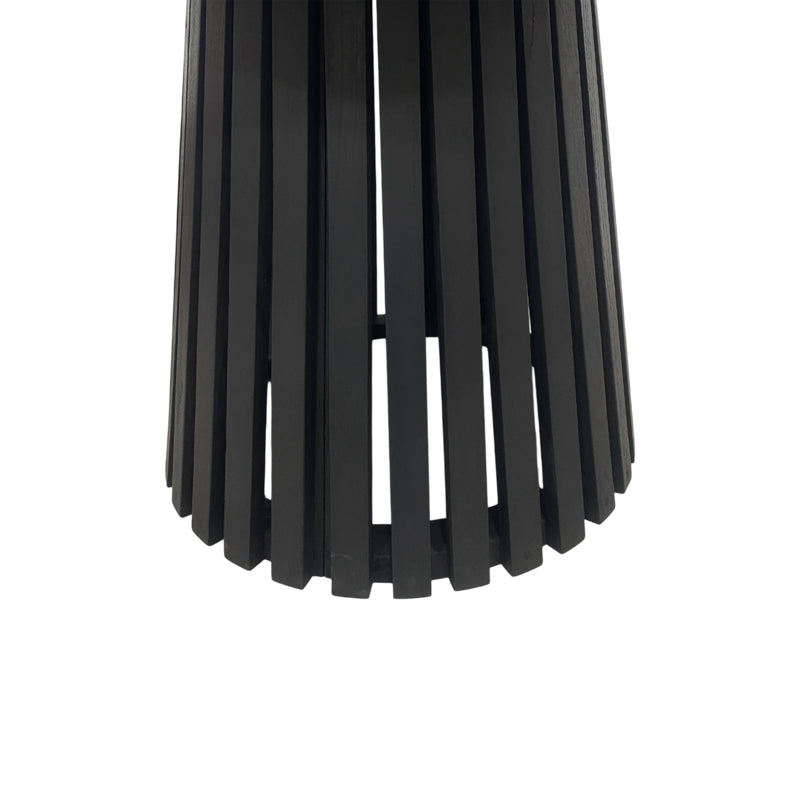 Masă rotundă din lemn Kenda, Lemn Mindi, Natural - Negru, 120x75 cm - Negru
