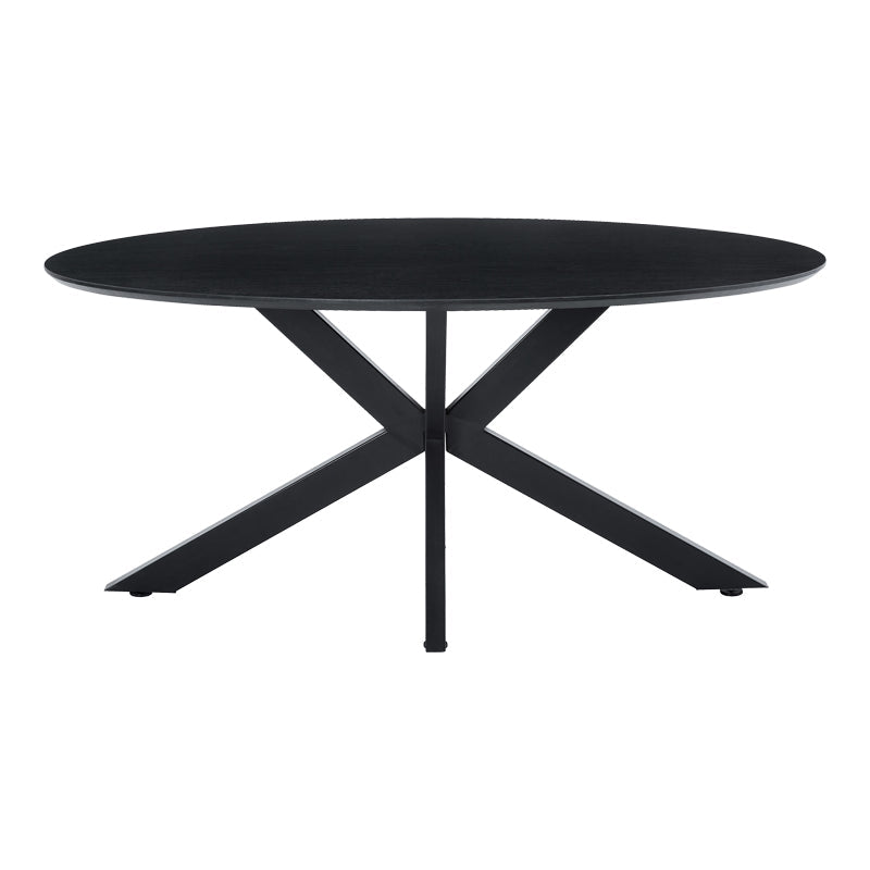Masă de sufragerie Makrey, Metal, 160x90x75 cm - Negru