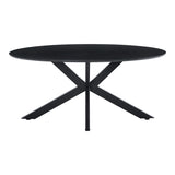 Masă de sufragerie Makrey, Metal, 160x90x75 cm - Negru