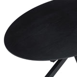 Masă de sufragerie Makrey, Metal, 160x90x75 cm - Negru
