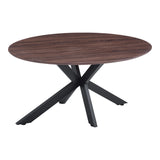 Masă de sufragerie Makrey, Metal, 160x90x75 cm - Nuc