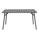 Masă de sufragerie Moraja, metal, Negru, 140x80x70 cm