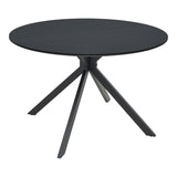 Masă de sufragerie Xuson, Metal, Negru, D120x75 cm