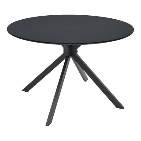 Masă de sufragerie Xuson, Metal, Negru, D120x75 cm