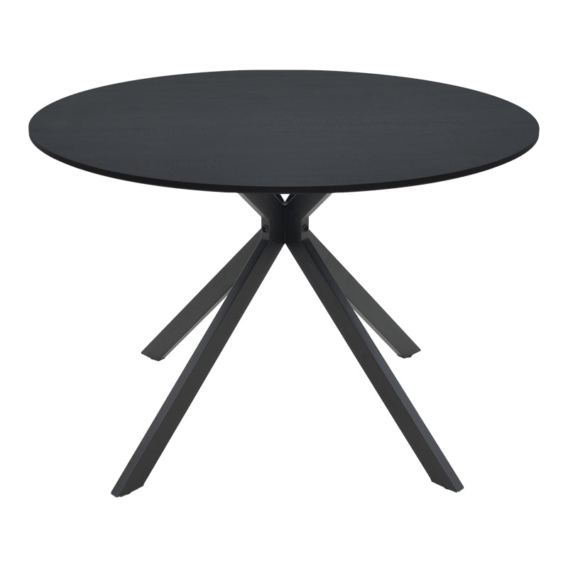 Masă de sufragerie Xuson, Metal, Negru, D120x75 cm
