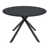 Masă de sufragerie Xuson, Metal, Negru, D120x75 cm
