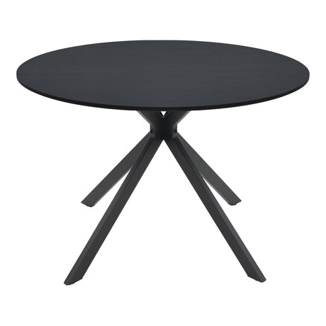 Masă de sufragerie Xuson, Metal, Negru, D120x75 cm