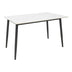 Masa dreptunghiulara cu blat din piatra sinterizata Gustas, Picioare metal, Negru, 120x80x76 cm