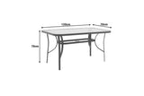 Masa Ensure antracit sticla temperata metal, 120x70x70 cm