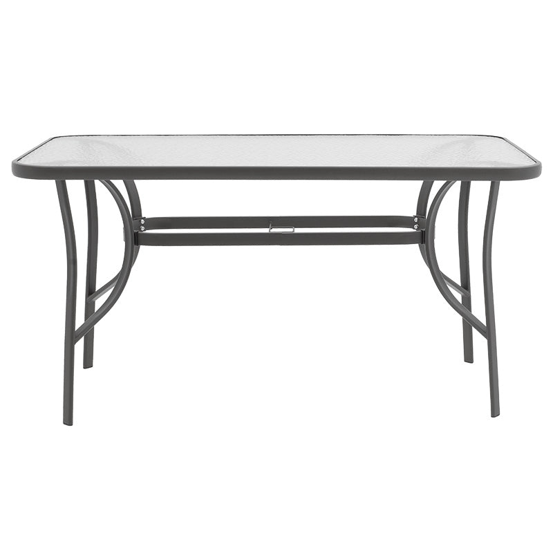 Masa Ensure antracit sticla temperata metal, 120x70x70 cm