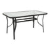 Masa Ensure metalica cu blat din sticla, neagra, 140x80x70 cm