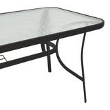 Masa Ensure metalica cu blat din sticla, neagra, 140x80x70 cm
