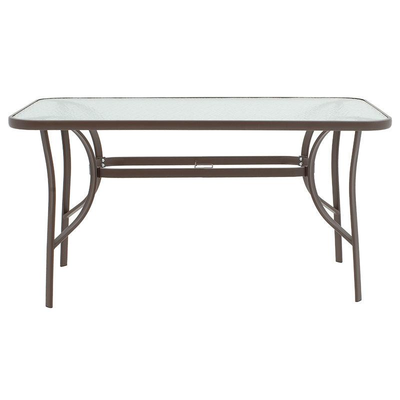 Masa Ensure sticla securizata, Gri inchis - Antracit, 140x80x70 cm - Antracit