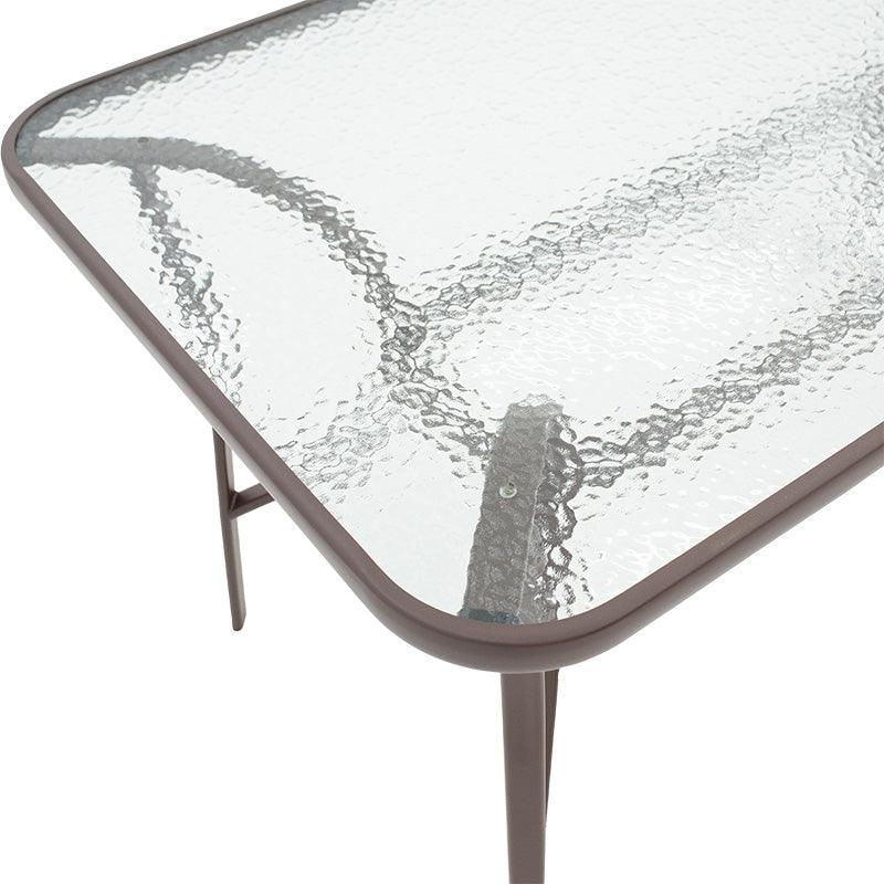 Masa Ensure sticla securizata, Gri inchis - Antracit, 140x80x70 cm - Antracit