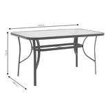 Masa Ensure sticla securizata, Gri inchis - Antracit, 140x80x70 cm - Antracit