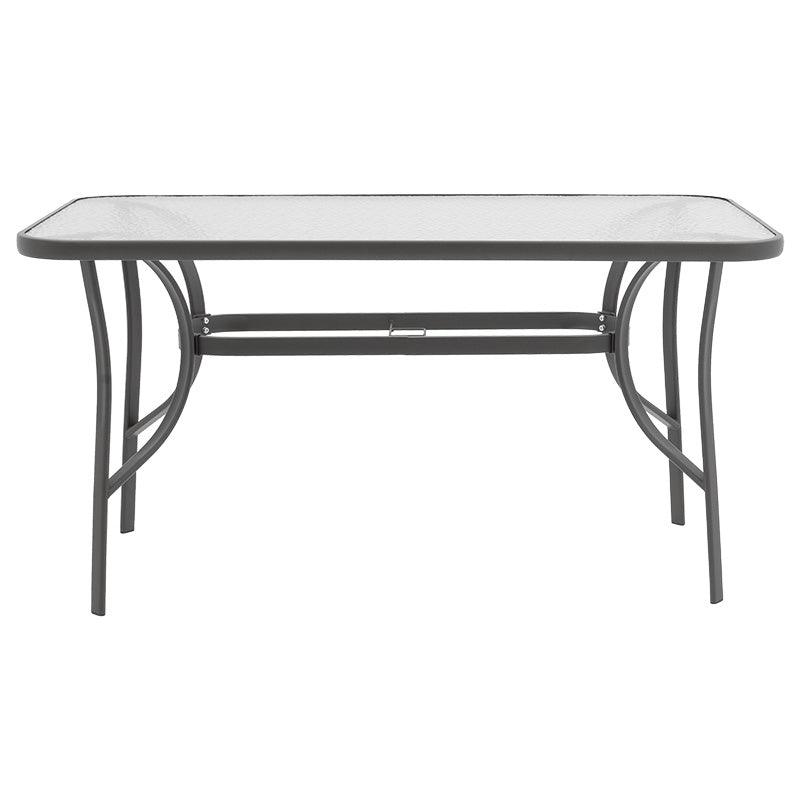 Masa Ensure sticla securizata, Gri inchis - Antracit, 140x80x70 cm - Gri inchis