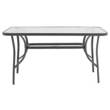 Masa Ensure sticla securizata, Gri inchis - Antracit, 140x80x70 cm - Gri inchis