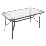 Masa Ensure sticla securizata, Gri inchis - Antracit, 140x80x70 cm - Gri inchis