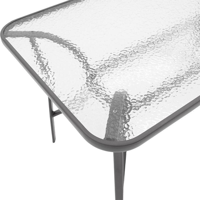 Masa Ensure sticla securizata, Gri inchis - Antracit, 140x80x70 cm - Gri inchis