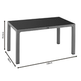 Masa Explore cu protectie UV, Maro - Natural, 150x90x74 cm - Natural
