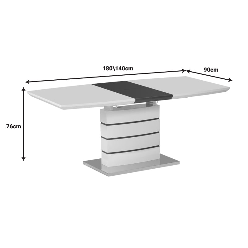 Masa extensibila Darsile, MDF, gri antracit, 140x90x76 cm, foto produs 10