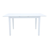 Masa extensibila din lemn Mabor, Alb - Nuc, 120-150x80x73 cm - Alb
