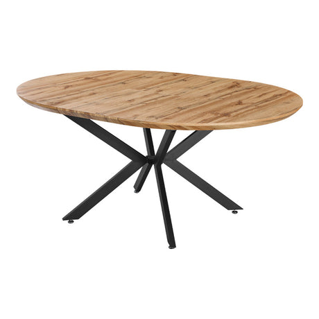 Masa extensibila, Edina, Picioare metal Negru, Sonoma, 130-170x130x75 cm