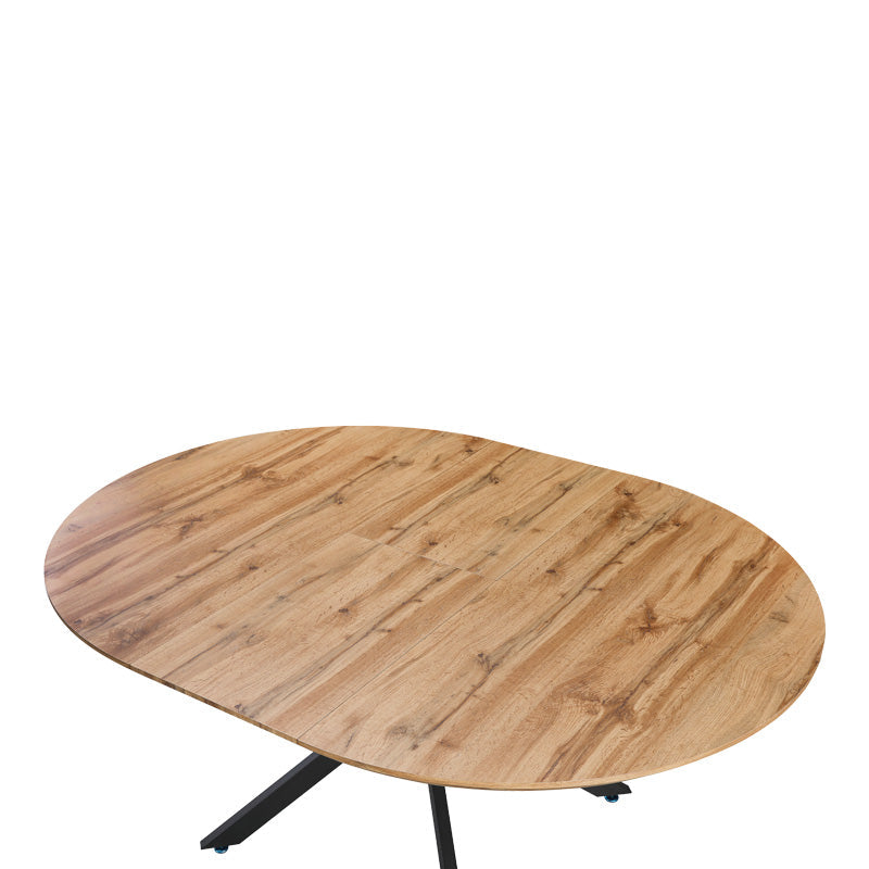 Masa extensibila, Edina, Picioare metal Negru, Sonoma, 130-170x130x75 cm