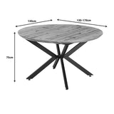 Masa extensibila, Edina, Picioare metal Negru, Sonoma, 130-170x130x75 cm