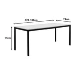 Masă extensibilă Extento, Lemn/Metal, 120-180x74x75 cm