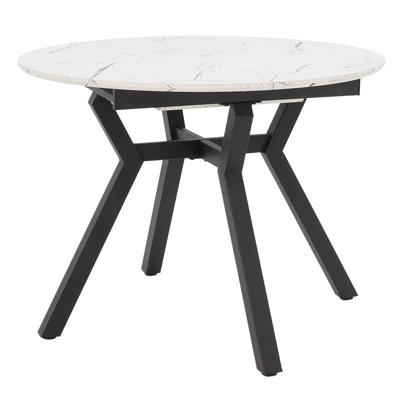 Masa extensibila Frances, Sonoma-negru, 100-140x100x75 cm - Alb