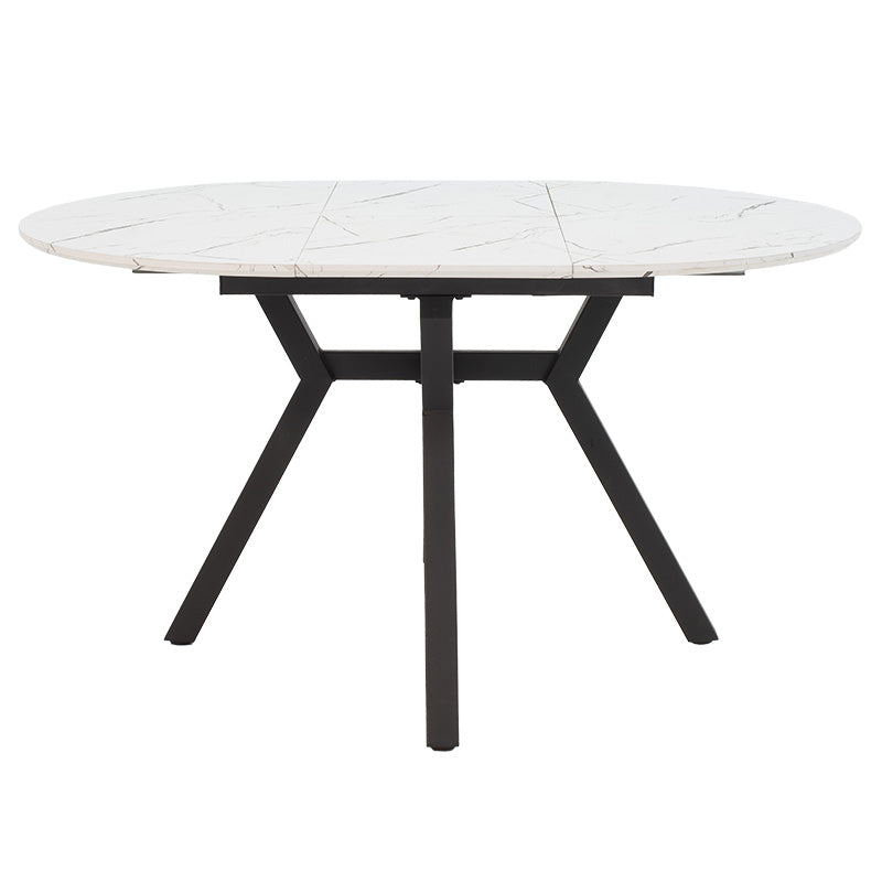 Masa extensibila Frances, Sonoma-negru, 100-140x100x75 cm - Alb