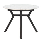 Masa extensibila Frances, Sonoma-negru, 100-140x100x75 cm - Alb