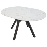 Masa extensibila Frances, Sonoma-negru, 100-140x100x75 cm - Alb