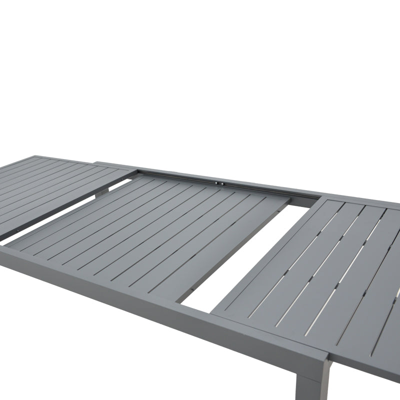 Masa extensibila Lafla aluminiu, Gri inchis, 160-240x100x75 cm