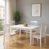 Masă de sufragerie extensibilă Mabor-Houston, Lemn, Alb - Nuc, 120-150x80x74 cm - Masă de sufragerie extensibilă Mabor-Houston, Lemn, Alb - Nuc, 120-150x80x74 cm