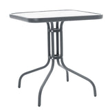 Masa exterior Watson din metal gri inchis - sticla, 70x70x70 cm