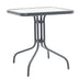 Masa exterior Watson din metal gri inchis - sticla, 70x70x70 cm