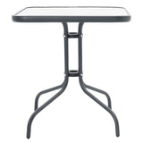 Masa exterior Watson din metal gri inchis - sticla, 70x70x70 cm