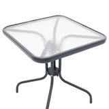 Masa exterior Watson din metal gri inchis - sticla, 70x70x70 cm