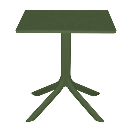 Masă Groovy cu design perforat, Polipropilenă, Verde închis, 60x60x76 cm